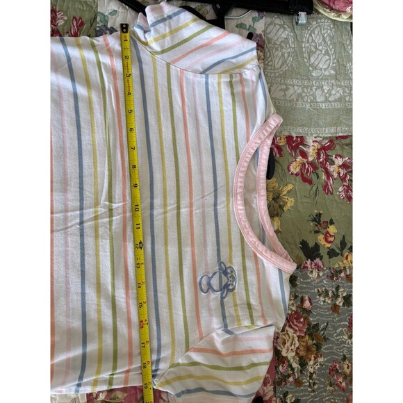 Chubby Mermaids embroidered manatee striped cropped t size large manatees - Picture 6 of 7